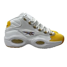 Reebok Question Mid White Yellow Violet Basketball FX4278 Shoes Mens Sz 8.5 - 11