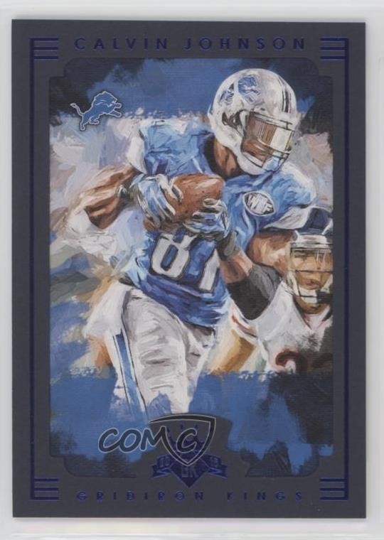 2015 Panini Gridiron Kings Blue Frame Calvin Johnson #59 HOF 7zf