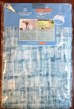 Destination Summer Indoor/Outdoor 70 Round Tablecloth in Essen Aqua NEW