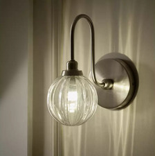 Habitat Anais Nickel Metal Bathroom Wall Light 5W Chrome Non-adjustable Drop