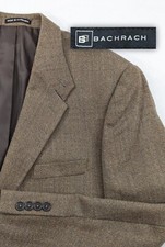 Bachrach Confetti Wool Brown Herringbone Blazer Sport Coat Suit Jacket 42R 46"