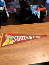 Vintage Pennant rare 1960's 27 inch Statue of liberty