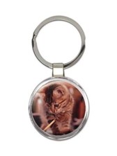 Cat : Gift Round Keychain Cute Kitten Pet Animal Feline Pets Lover Mom Dad