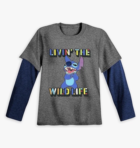 Disney Stitch Long Sleeve Double-Up T-Shirt Kid’s Size L 10/12 - Picture 4 of 5