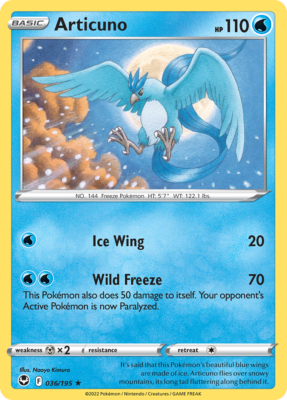 Articuno 36/195 Rare Holo | Silver Tempest | Pokemon Card | eBay