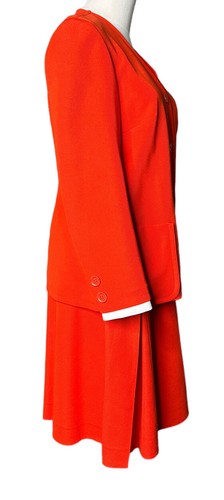 Gonna vintage Butte Knit da donna 2 pezzi tuta rossa a pieghe taglia S/M? Mod anni 60 - Foto 8 di 10