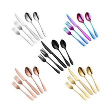 200 Piece Stainless Steel Flatware Set for 32, Classic Design Dinner Knives F...