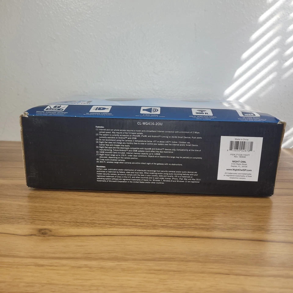 Night Owl’s 4 Channel 1080p HD Video Security System CL-WG416-2OU Open Box - Изображение 2 из 4