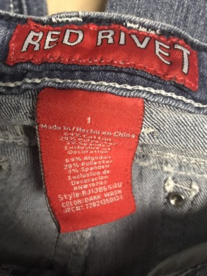 Capri Jeans Red Rivet Délavés Et Destroy - Taille 9 - Look Décontracté Junior