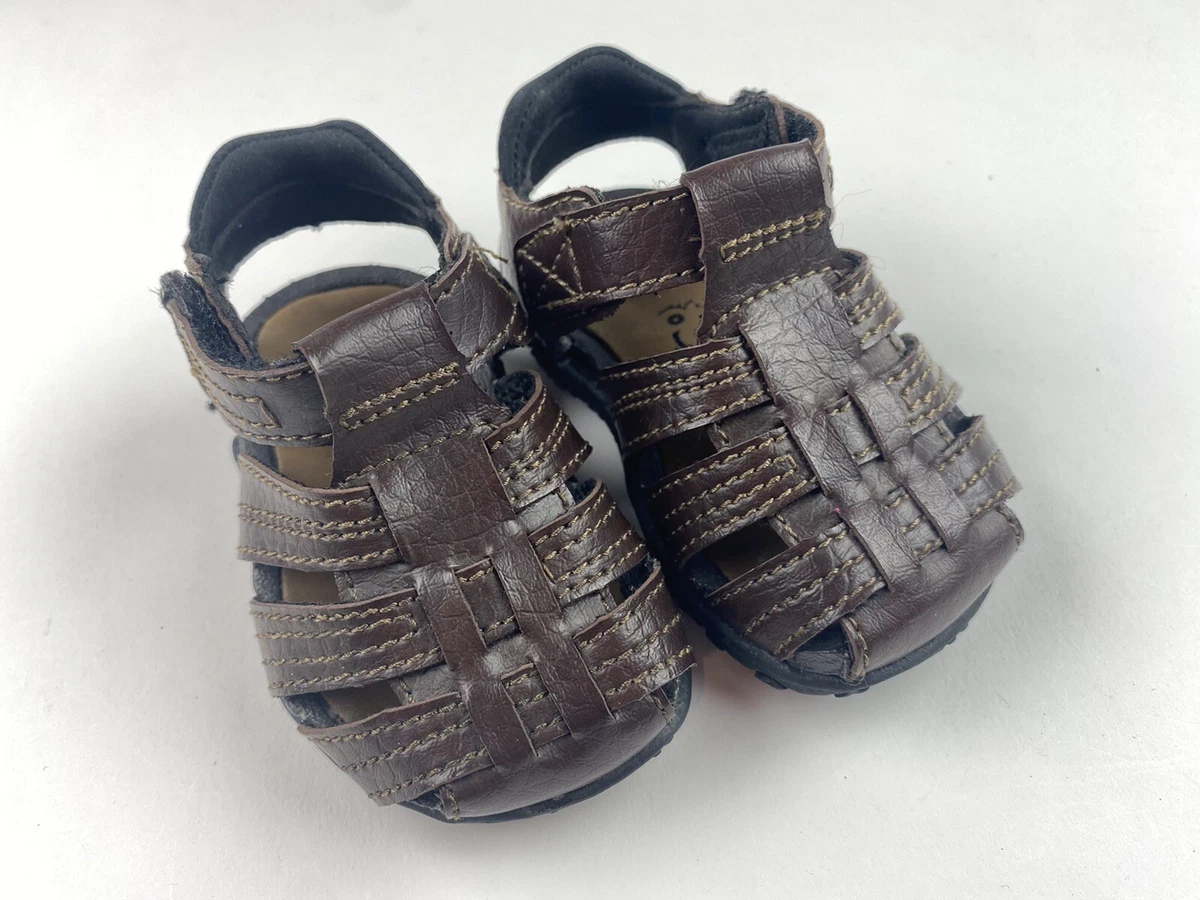 Teeny Toes Sz 3W Baby Boys Girls Fisherman Sandals Brown Shoes eBay
