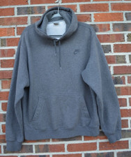 Nike Sportswear Men's Large Solo Swoosh Pullover Hoodie Heather Charcoal Gray