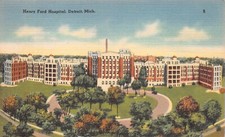 Henry Ford Hospital Detroit Michigan West Grand Boulevard Vtg Postcard CP375