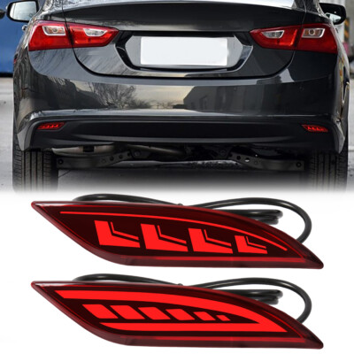 Pair For Chevrolet Malibu XL 2016 2017 2018 LED Rear Bumper Reflector Lights