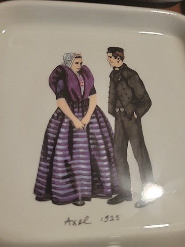 8 of Villeroy & Boch Septfontaine Luxembourg Cake & Serving Plate Dutch Couples - Picture 2 of 16