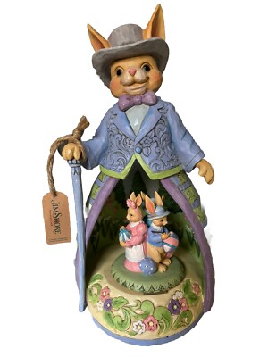 Jim Shore Easter Joy Is All Around Easter Bunny Lighted Rotator 66009854 LN