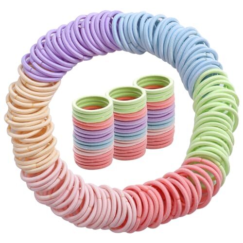 200PCS Elastic Hair Ties, No Crease Hair Small Ponytail Holders Marcon Color - Bild 1 von 7