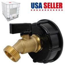 NEW 275-330 Gallon IBC Tote Water Tank Adapter 2" Brass Fittings Valve Connector