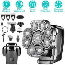 Men's 9D Blade Head Electric Beard Shaver Nose Hair Trimmer Razor Hair Remover