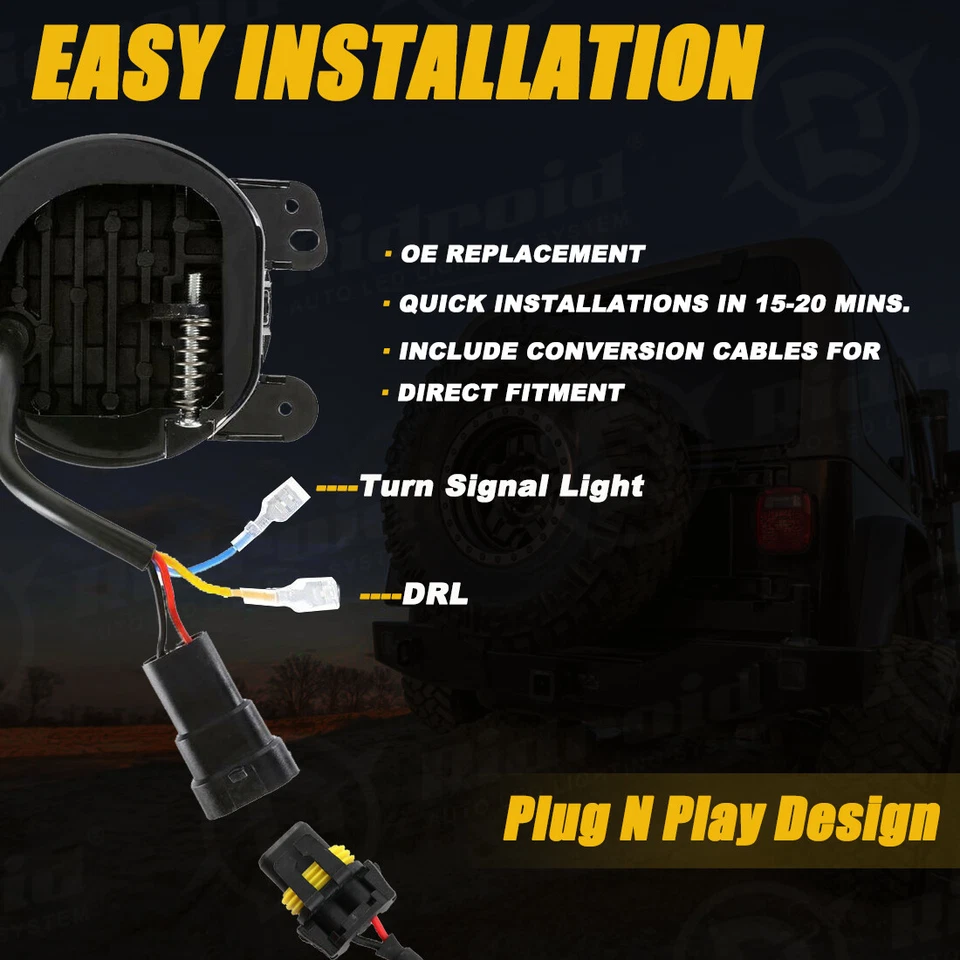 Luz antiniebla LED 2x 4 pulgadas 30W haz blanco para Wrangler LJ JK TJ 6000K redonda SUV Foto 3 de 4