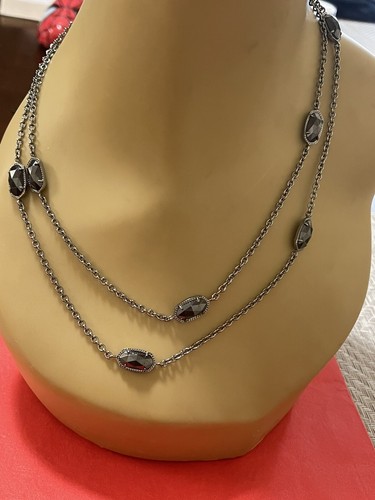 kendra scott stationary hematite long 