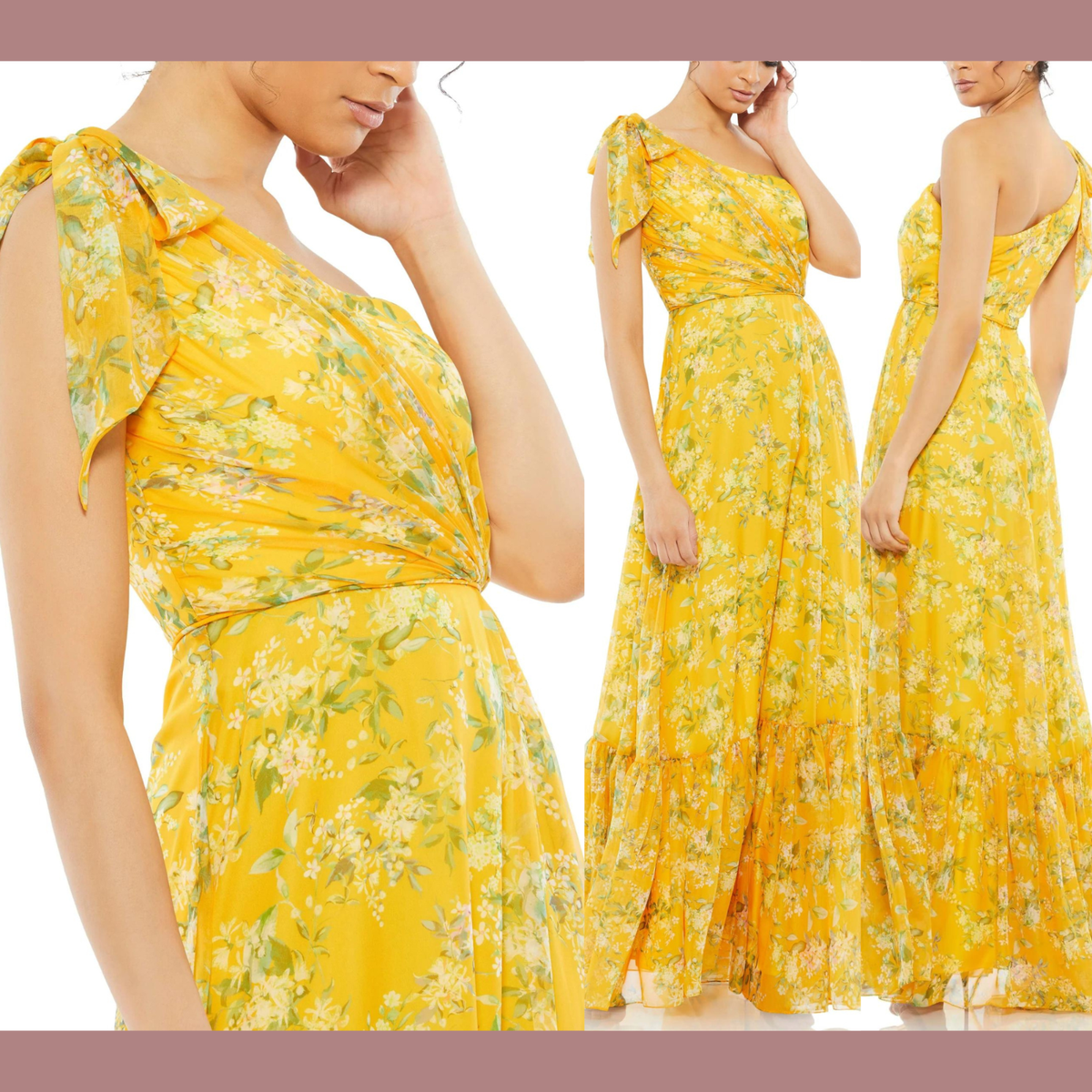 ★セール♪★MAC DUGGALワンショルダー装飾レースアップガウン★ NWT $398 IEENA Mac Duggal [ 0 ] 55427 Floral One Shoulder
