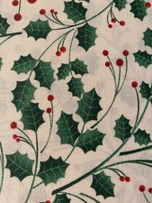 Merry Christmas Holly Leaves  Berries - BD-49552-A01 BTY