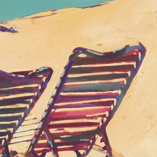 36W"x36H" SEATING FOR TWO by DARRELL HILL - BEACH CHAIRS SAND CHOICES of CANVAS - Picture 4 of 9