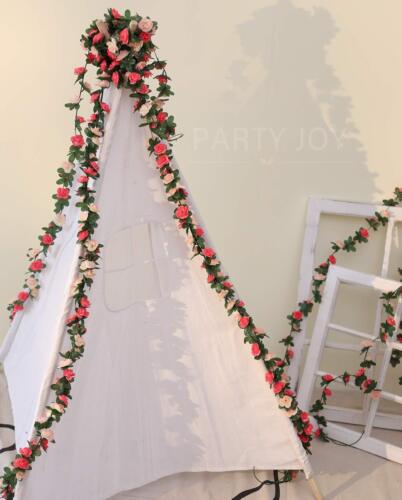 5pcs 41Ft Flower Garland Fake Rose Vine Artificial Flowers Hanging Rose Ivy Hang - Picture 6 of 9