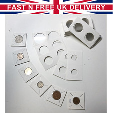 Papierdisplay Münzhalter Clip Etui Aufbewahrung Flips UK alle Größen Karte UK £1 50p $€