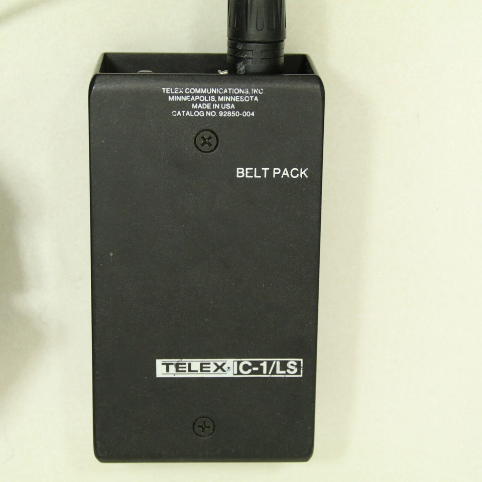 Telex IC-1/ LS Wired 2 Way Studio Intercom Belt Pack w Telex PH-1 Single Headset - Image 3 of 4