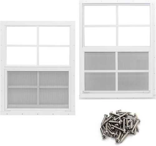 2 Pack Shed Window,24" x 36" Flush Mount Window with Tempered Glass
