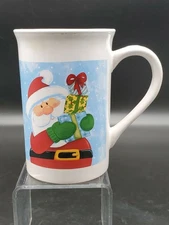 Royal Norfolk Holidays Christmas Santa Holding Gifts Coffee Tea Mug BLACK Logo