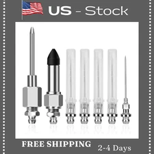Grease Gun Needle Tip Kit 7 Pcs, 5Pc Grease Gun Needle Tip Mouth+ 1Pc Rubber Ada