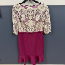 NWT JJ  S HOUSE Wedding  Special Occasions Orchid Pink W Lace Gold Dress Sz 14
