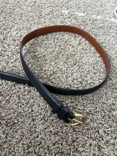 Vintage Coach Belt Women L Large 8400 Black Brass Hardware Double Keeper