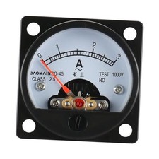 SO-45 AC 0-3A Round Analog Panel Meter Current Measuring Ammeter Gauge Black