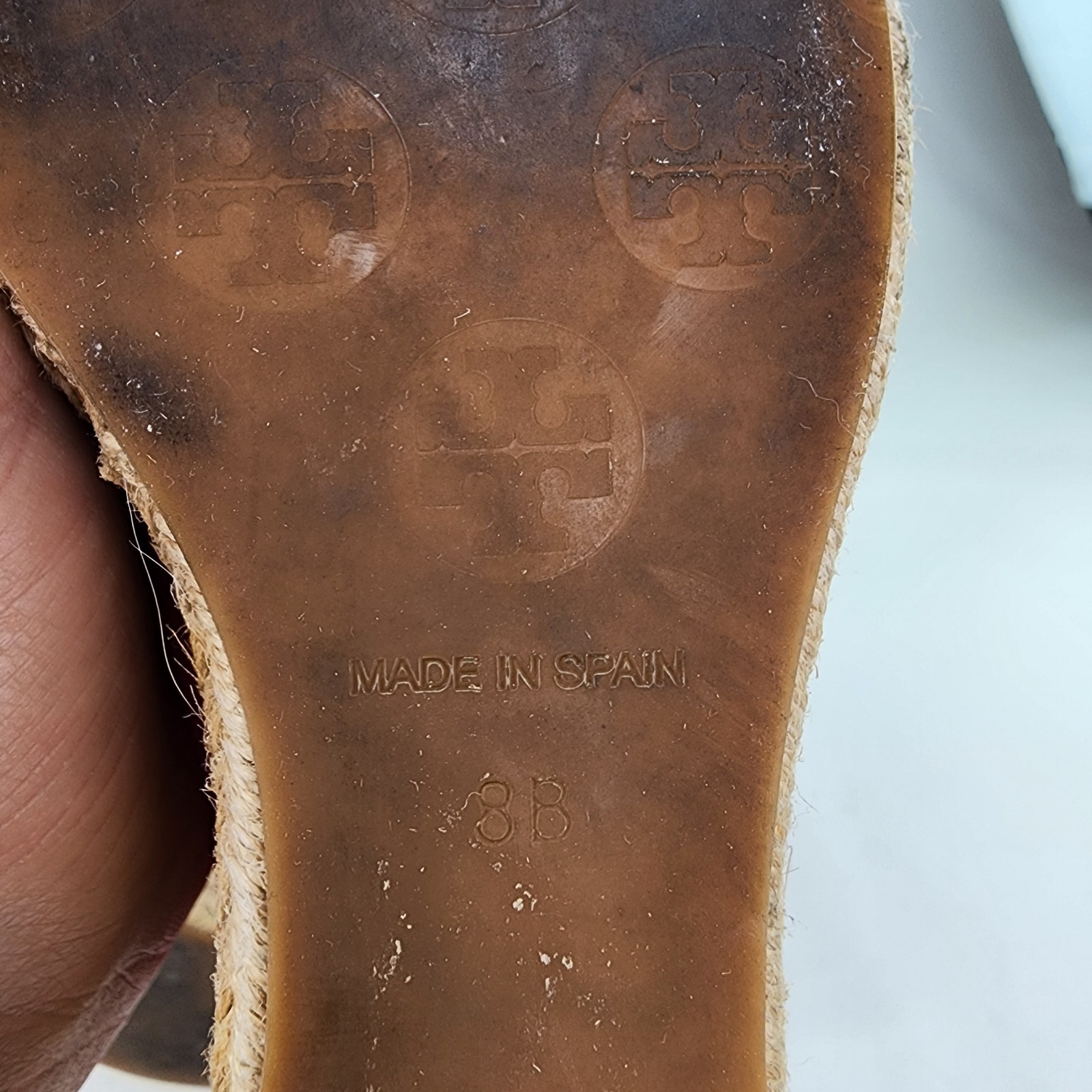 Tory Burch Dory Wedge Shoes US 8 B Red/Pink Canvas Peep Toe Sandal Espadrille  thumbnail 11