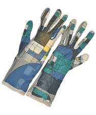 HERMES gloves ladies L gray x blue x green etc. all pattern
