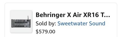Behringer X Air XR16 16-Channel Digital Rack Mixer w/ Built-In WiFi