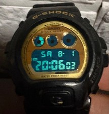 CASIO G-SHOCK DW-6900CB Black Gold Face Digital Watch Tested for