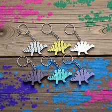 Dinosaur Fidget Keychains (20) Articulated Jointed Stegosaurus Dino Favor Charms