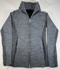 Lululemon Radiant Jacket II Full Zip Funnel Neck Heathered Core Dark Grey Size 6