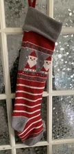 Pottery Barn Kids Fair Isle Christmas Stocking Wool Blend Santa 30"