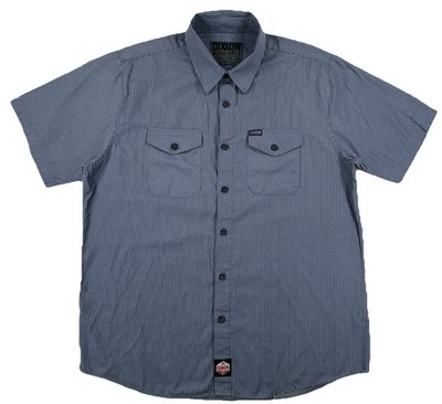 Dixxon Flannel Work Force Form Function Shirt Men s XL Blue Striped Short Sleeve