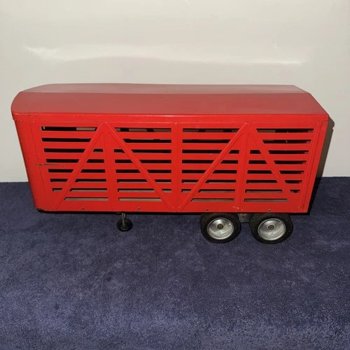 VINTAGE TONKA 1953 FARMS LIVESTOCK TRUCK SEMI TRAILER ORIGINAL PAINT AND DECALS