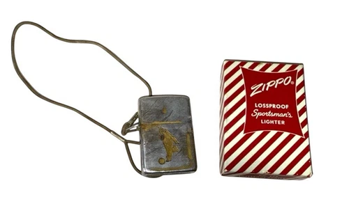 Vintage Zippo 275 Lossproof Bowling Lighter w/ Cord & Original Box