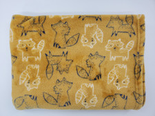 Little  Loved Fox Raccoon Baby Blanket Forest Animals Gold Yellow B32