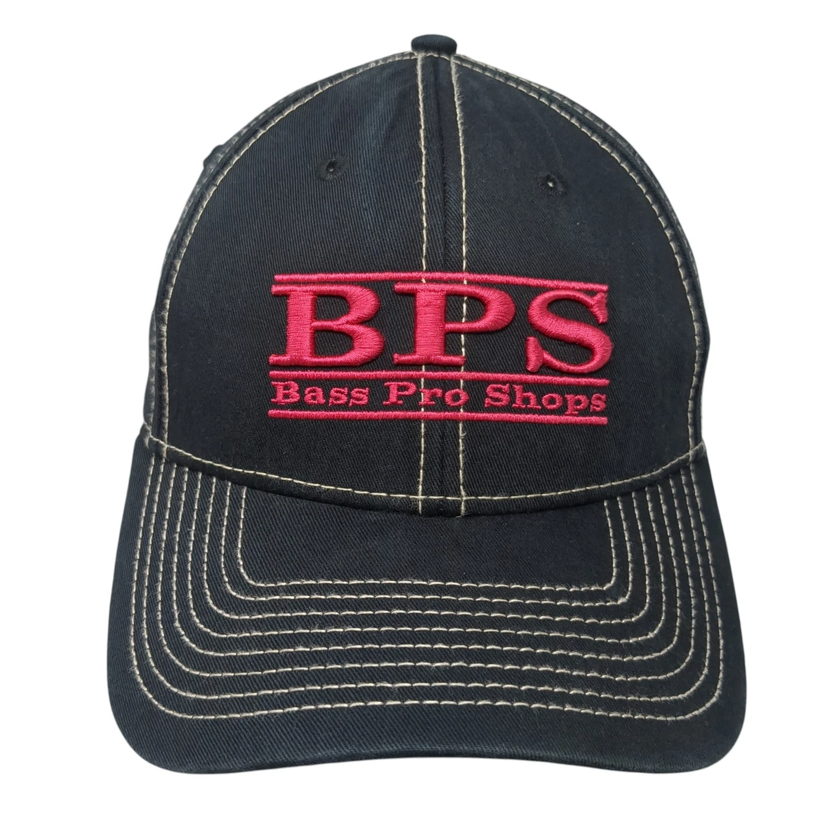 Bass Pro Shops Slideback Baseball Cap Black One Size Adjustable Embroidered