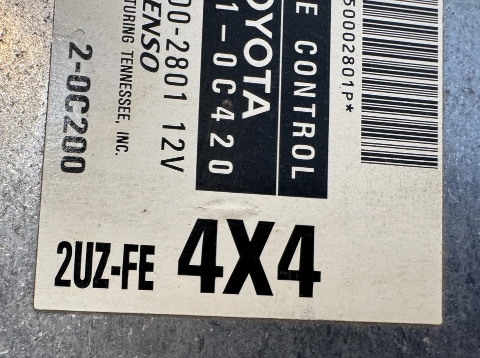 2002 TOYOTA SEQUOIA ДВИГАТЕЛЬ ЭЛЕКТРОННЫЙ МОДУЛЬ УПРАВЛЕНИЯ ECM В СБОРЕ  - Изображение 3 из 4