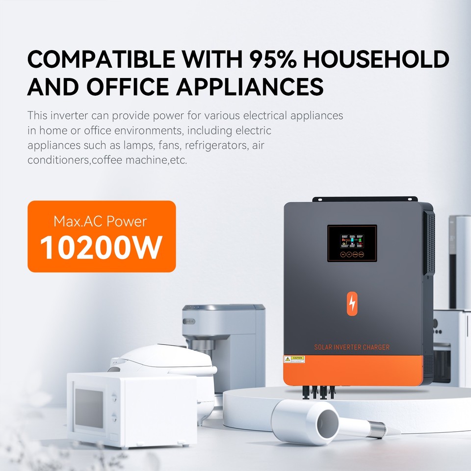 PMSUN 10200W Hybrid-Solarwechselrichter – 48V DC Auf 230V AC, 160A Laderegler, 2 MPPT, Für Haus & Notstrom